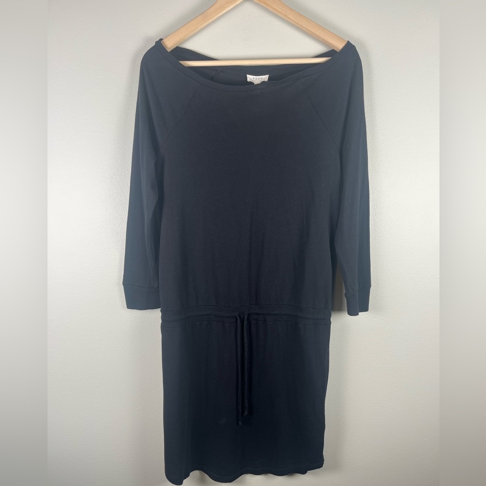 Soft Joie Drop Waist Sporty Dress Size XS Black Caviar Preppy Classic Cotton NWT